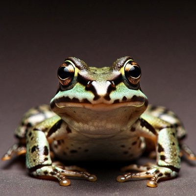 Green tree frog close-up