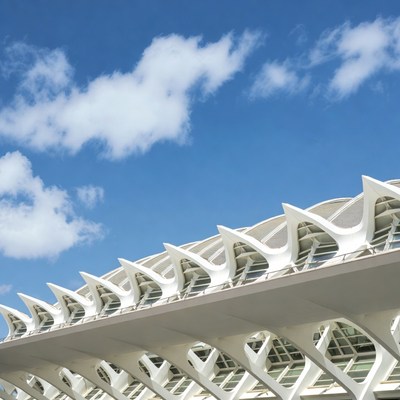 Futuristic White Building Under Blue Sky