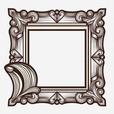 Ornate Vintage Empty Picture Frame