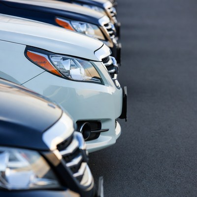 Row of Parked Cars in Lot