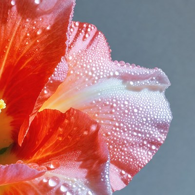 Red Hibiscus Flower with Water Droplets