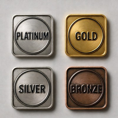 Platinum Gold Silver Bronze Medals