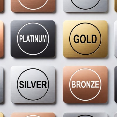 Gold Silver Bronze Platinum Metal Buttons
