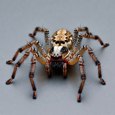 Huntsman Spider on Gray Background