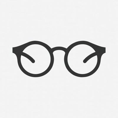 Black outline eyeglasses icon