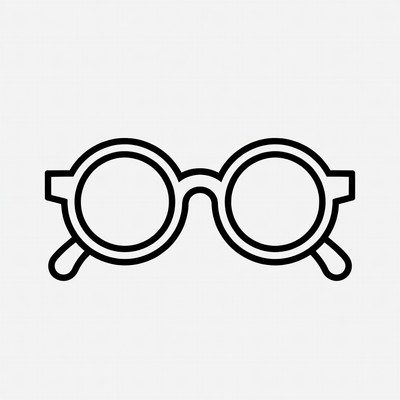 Round Wireframe Glasses Illustration