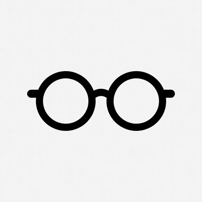 Black outline glasses icon