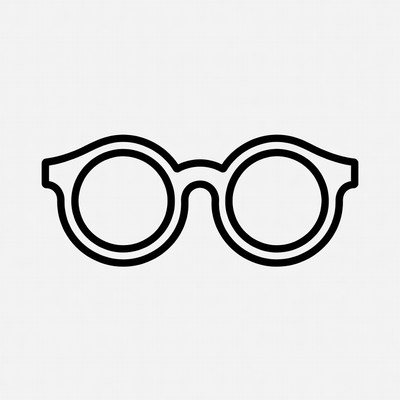 Black line art eyeglasses