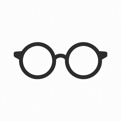 Black Round Eyeglasses Clipart