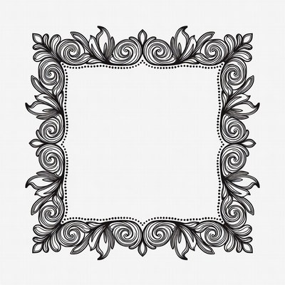 Ornate Floral Black Frame