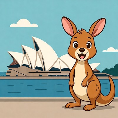 Cute Kangaroo at Sydney Opera House