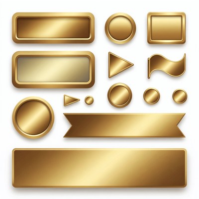 Gold Buttons and Shapes Set