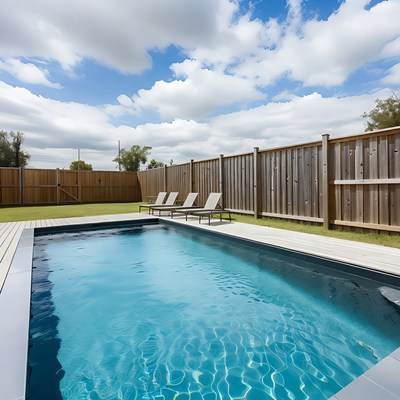 Infinity pool with lounge chairs