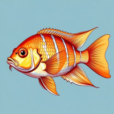 Colorful Angelfish Illustration