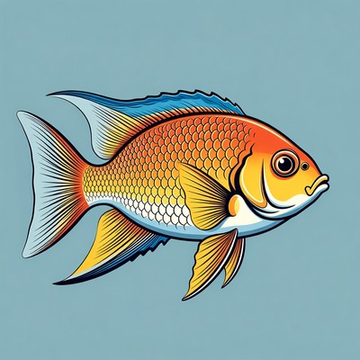 Colorful Angelfish Illustration