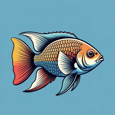 Colorful Angelfish Illustration