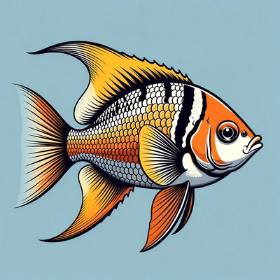 Colorful Angelfish Illustration