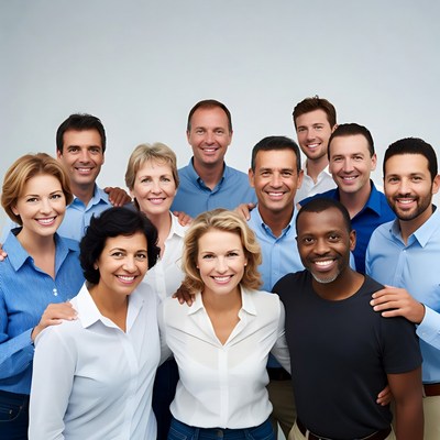 Diverse business team smiling together