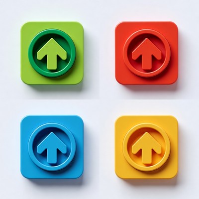 Four Colored Up Arrow Icons