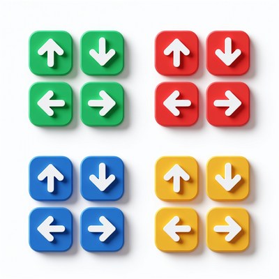 Colorful Arrow Buttons Set