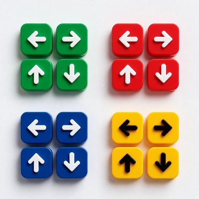Colorful Arrow Buttons Isolated Background