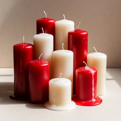 Red and White Pillar Candles