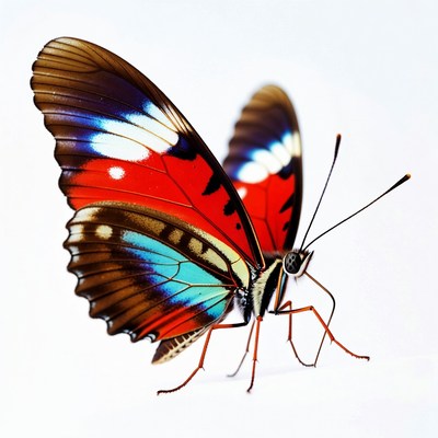 Colorful Butterfly on White Background