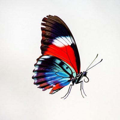 Colorful Butterfly on White Background