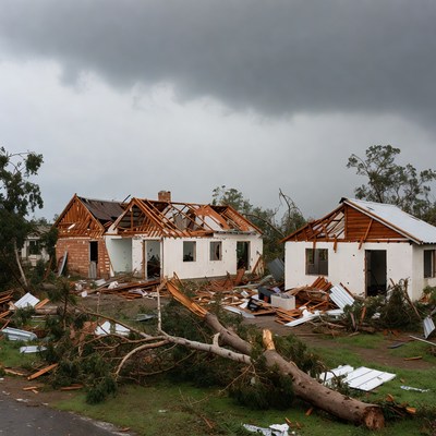 Houses Destroyed by Hurricane