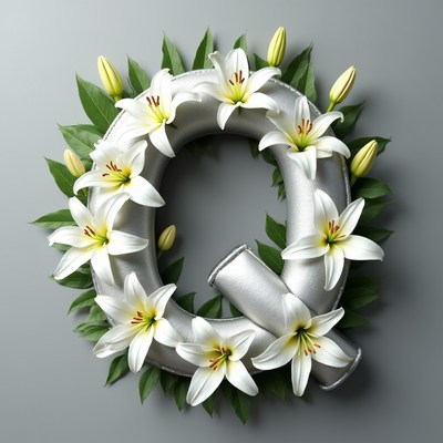 Lilies Forming Letter Q