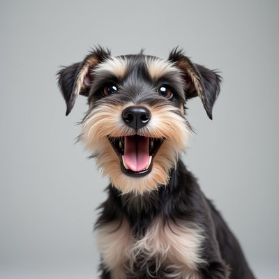 Smiling Miniature Schnauzer Puppy