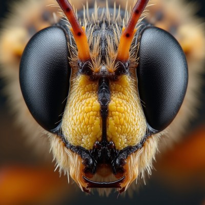 Close-up of wasp face
