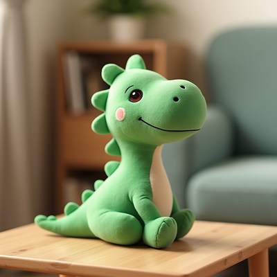 Cute green dinosaur plush toy