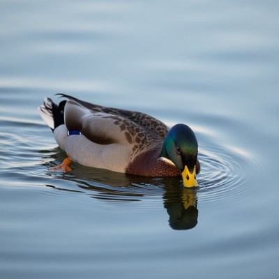 Mallard duck swimming in water
