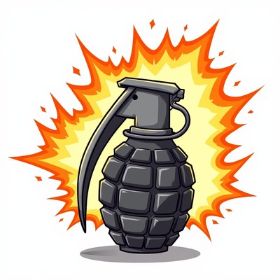 Exploding Grenade Illustration