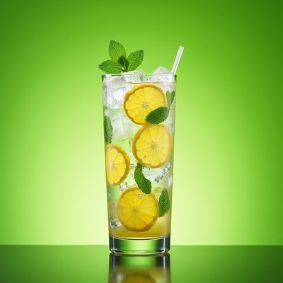 Lemon Mint Cocktail Glass