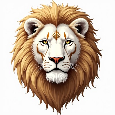 White lion face illustration