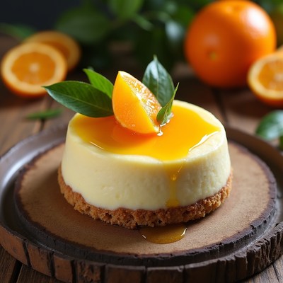 Orange Cheesecake with Citrus Garnish