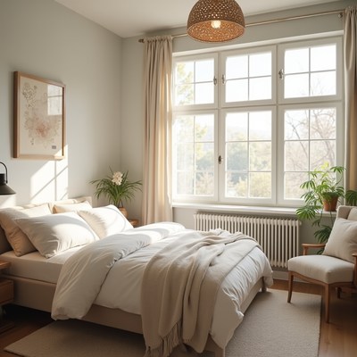 Cozy Sunlit Bedroom Interior
