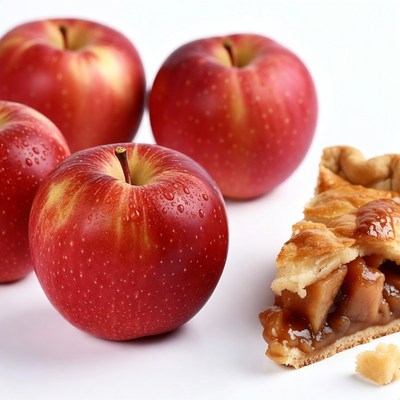 Red Apples and Apple Pie Slice