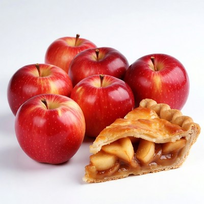 Red Apples and Apple Pie Slice