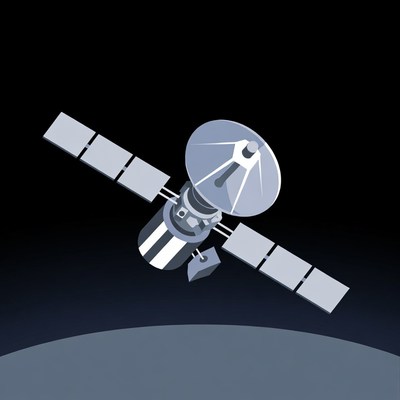 Satellite orbiting Earth illustration