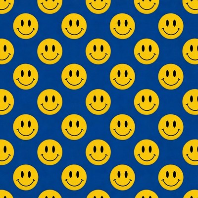 Yellow Smiley Faces Blue Background