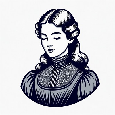 Victorian woman portrait illustration
