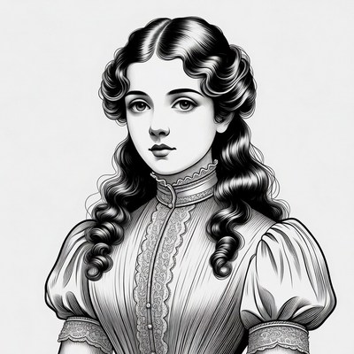 Victorian woman in lace dress