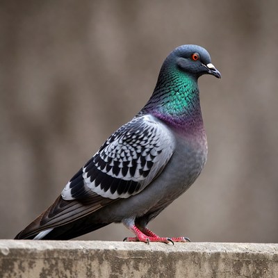 Rock Dove Pigeon Standing on Wall