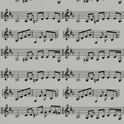 Musical Staff with Treble Clef Notes