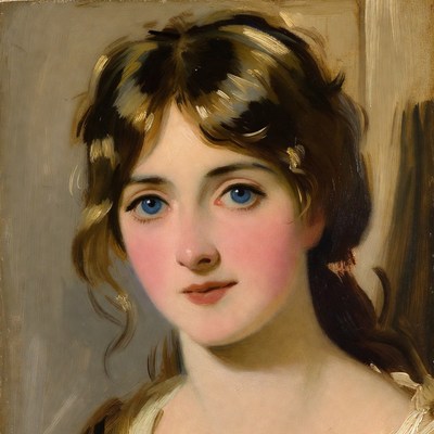 Portrait of young woman with blue eyes