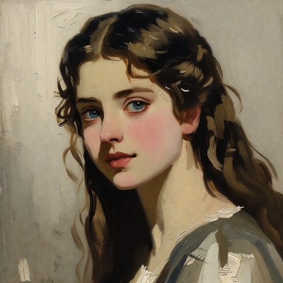 Portrait of young woman with curly hair