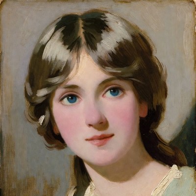 Portrait of young woman with blue eyes